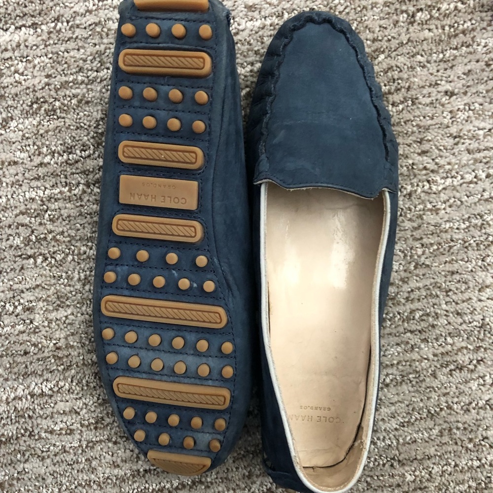 Cole Haan, Navy blue, suede drivers